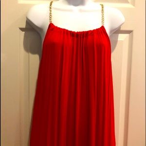 Elegant maxi sundress w/gold (metal) chain straps